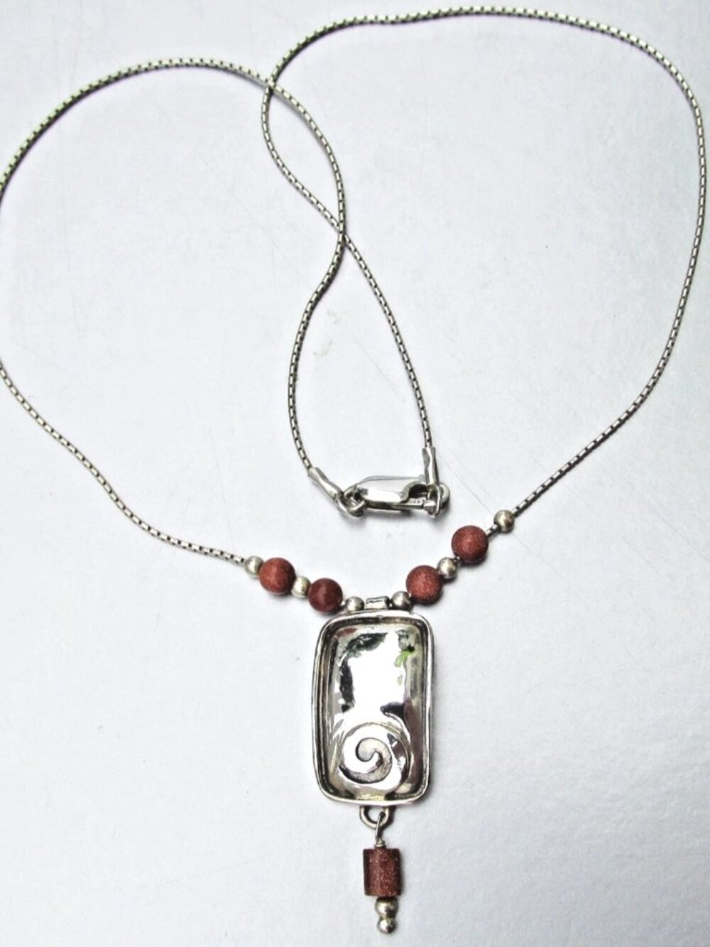 Retired SILPADA Sterling Silver Sandstone Swirl Oxidized Pendant Necklace N1190